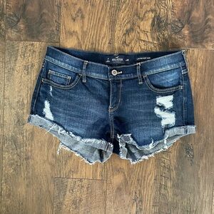 Hollister Women's Dark Blue Jean Shorts